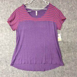 LuLaRoe Classic T Shirt Top Purple Red Color Size 3XL New With Tags Women's